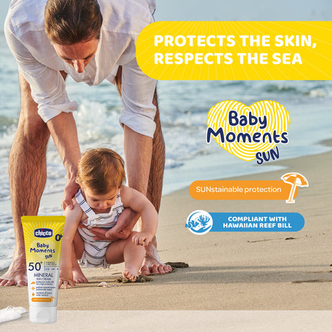 Crema protectie solara cu minerale Chicco Baby Moments SPF 50+, 75ml, 0luni+