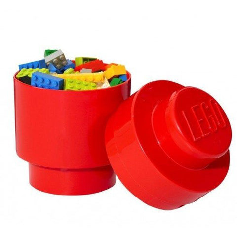 Lego - Cutie Rotunda Depozitare Lego 1 x 1 Rosu