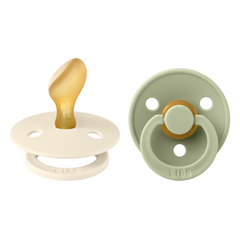Bibs - Set 2 suzete Colour Latex, tetina anatomica, 6 luni +-Ivory/Sage