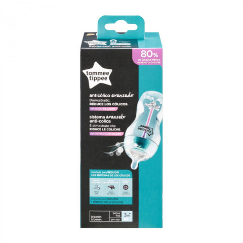 Tommee Tippee - Biberon Advanced cu Sistem de Ventilatie Bleu, 340 ml