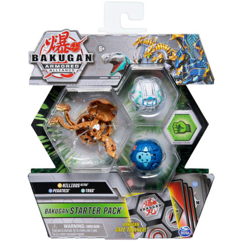 Spin Master - Pachet de Start Bakugan S2 Pegatrix, Trox si Nillious Ultra 