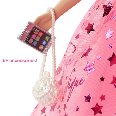 Barbie - Papusa Barbie by Mattel Modern Princess Theme Roz cu Accesorii