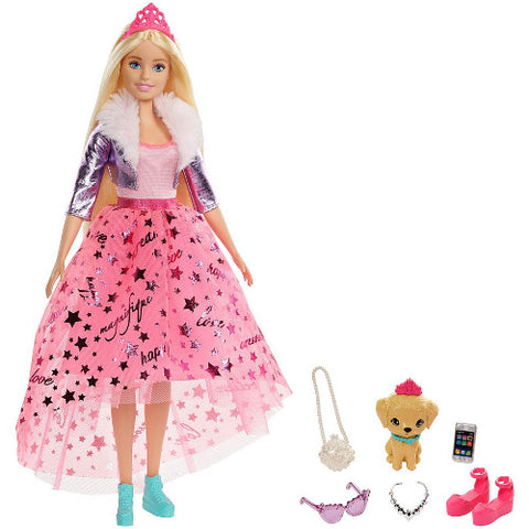 Barbie - Papusa Barbie by Mattel Modern Princess Theme Roz cu Accesorii