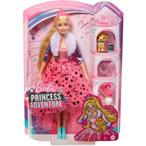 Barbie - Papusa Barbie by Mattel Modern Princess Theme Roz cu Accesorii