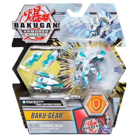 Spin Master -Bila Bakugan S2 Ultra Pegatrix cu Echipament Baku-Gear Haos Lightning Striker