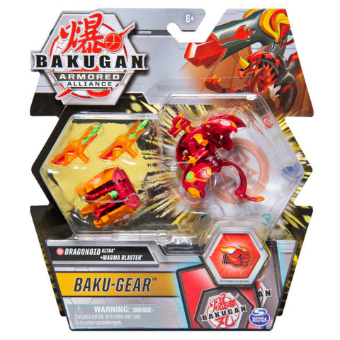 Spin Master - Bila Bakugan S2 Ultra Dragonoid cu Echipament Baku-Gear Magma Blaster