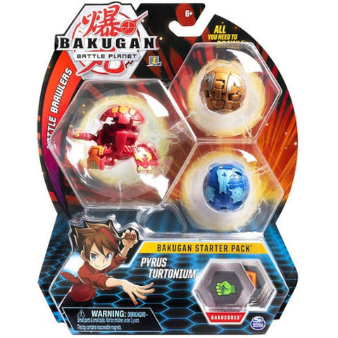 Spin Master - Set 3 Bakugan Pachet Start Pyrus Turtonium
