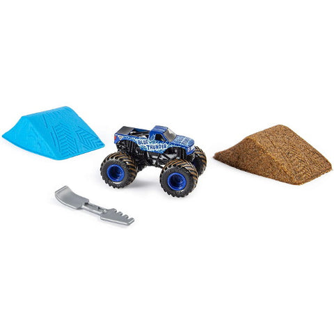Spin Master - Set de Joaca Camioneta cu Nisip Kinetic Thunder Blue Monster Jam