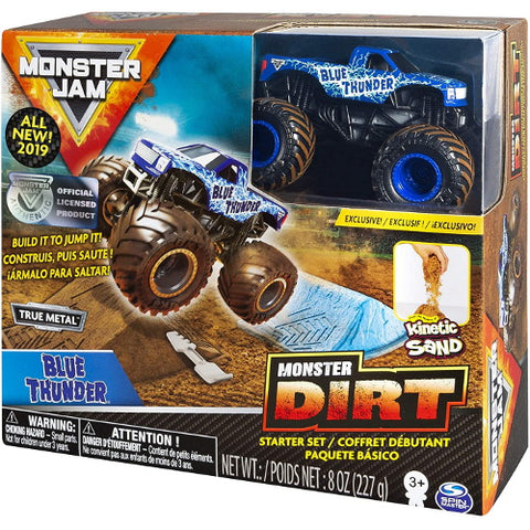 Spin Master - Set de Joaca Camioneta cu Nisip Kinetic Thunder Blue Monster Jam