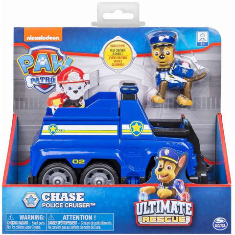 Spin Master - Figurina Chase cu Masina de Politie Ultimate Rescue, Patrula Catelusilor