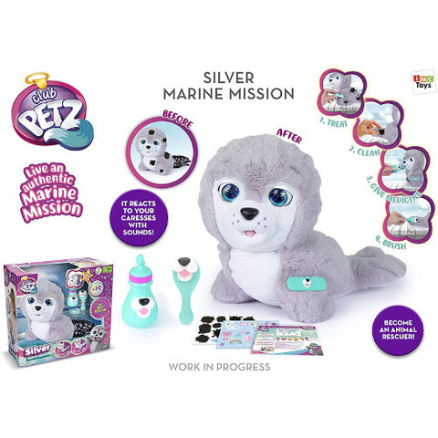 IMC - Jucarie Interactiva de Plus Cry Pets - Foca Silver 