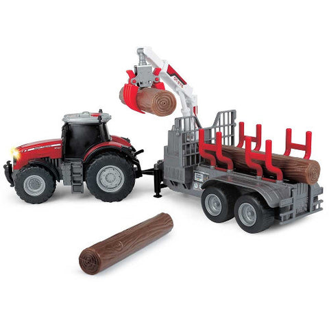 Dickie Toys - Tractor Massey Ferguson MF 8737 cu Remorca 42 cm
