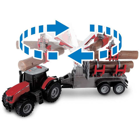 Dickie Toys - Tractor Massey Ferguson MF 8737 cu Remorca 42 cm