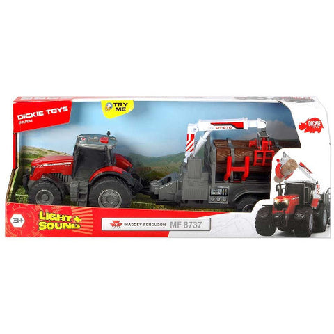 Dickie Toys - Tractor Massey Ferguson MF 8737 cu Remorca 42 cm
