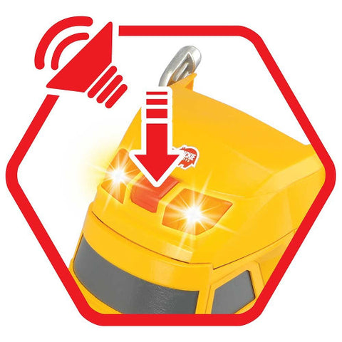 Dickie Toys - Set Camion Mack Volvo Heavy Loader Truck cu Remorca, Buldozer si Camion Basculant