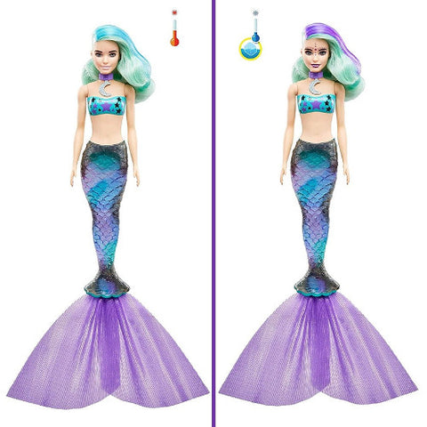 Barbie - Papusa Barbie by Mattel Color Reveal Wave Sirena Surpriza