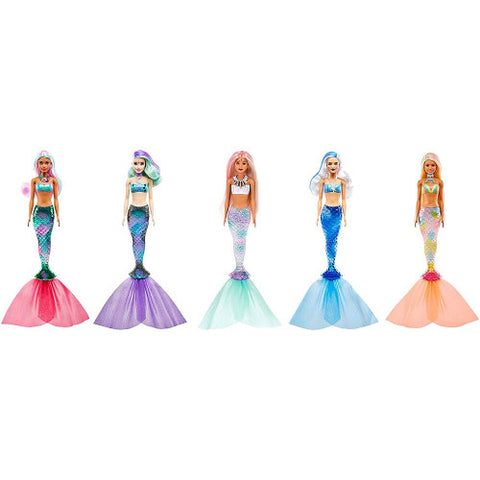 Barbie - Papusa Barbie by Mattel Color Reveal Wave Sirena Surpriza