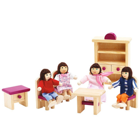 Eichhorn - Casuta din Lemn pentru Papusi cu 2 Nivele si Accesorii