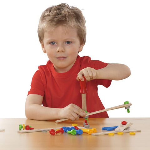 Eichhorn - Set de Constructie din Lemn 4 in 1, 65 piese