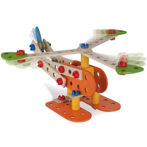 Eichhorn - Set de Constructie din Lemn Constructor Biplane,85 piese