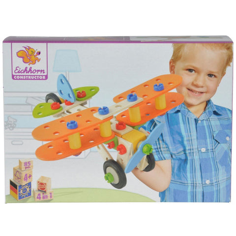 Eichhorn - Set de Constructie din Lemn Constructor Biplane,85 piese