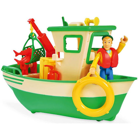Simba - Set Barca Fireman Sam Charlies Fishing Boat cu Figurina