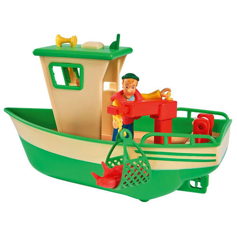 Simba - Set Barca Fireman Sam Charlies Fishing Boat cu Figurina