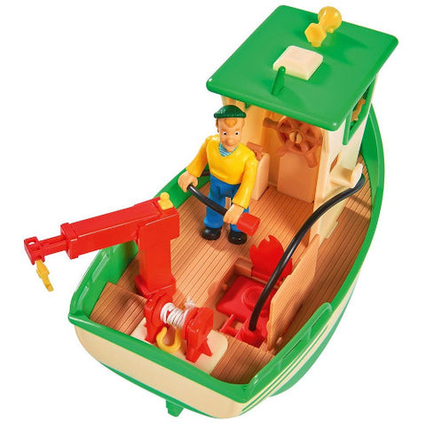 Simba - Set Barca Fireman Sam Charlies Fishing Boat cu Figurina