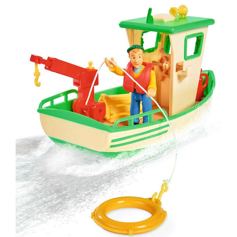 Simba - Set Barca Fireman Sam Charlies Fishing Boat cu Figurina