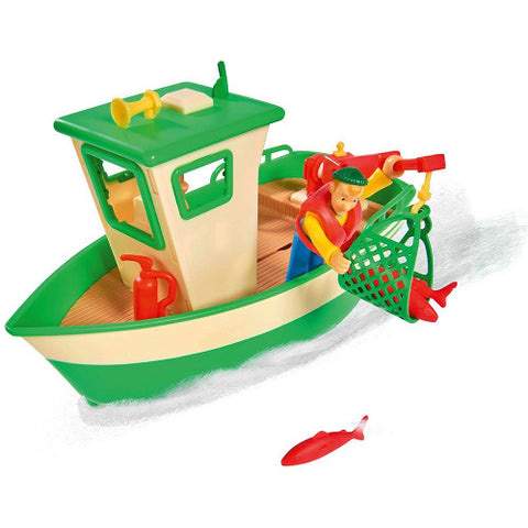 Simba - Set Barca Fireman Sam Charlies Fishing Boat cu Figurina