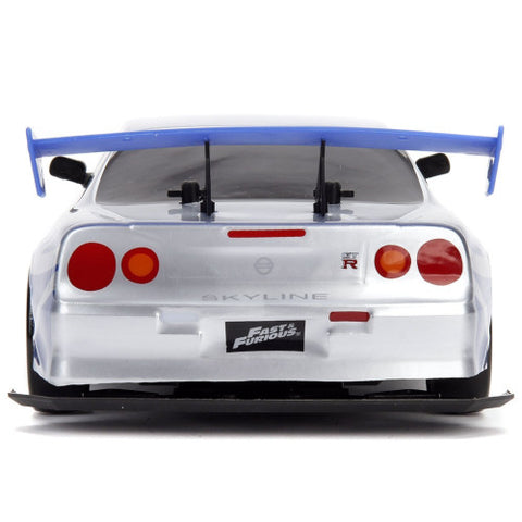 Jada Toys -Masina cu Telecomanda Fast and Furious Nissan Skyline GTR Drift cu Anvelope