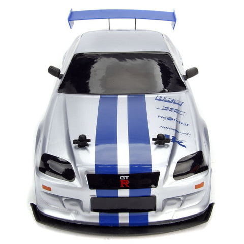 Jada Toys -Masina cu Telecomanda Fast and Furious Nissan Skyline GTR Drift cu Anvelope