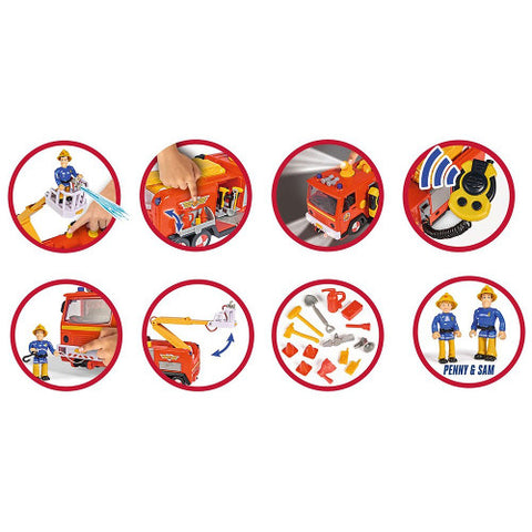 Simba - Masina de Pompieri Fireman Sam Mega Deluxe Jupiter cu 2 Figurine si Accesorii