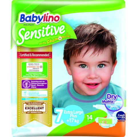 Babylino - Set 14 Scutece Sensitive 7, 17 kg+