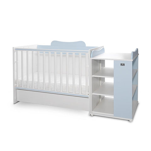 Patut modular multifunctional, 5 confirgurari diferite, 190 x 72 cm, Multi, White Baby Blue