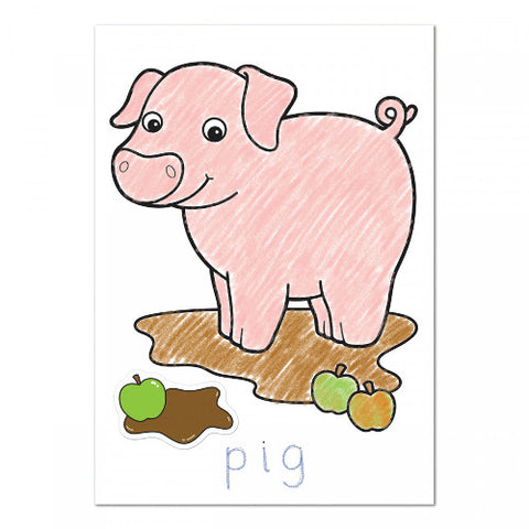 Orchard Toys - Carte de Colorat cu Activitati in Limba Engleza si Abtibilduri Ferma