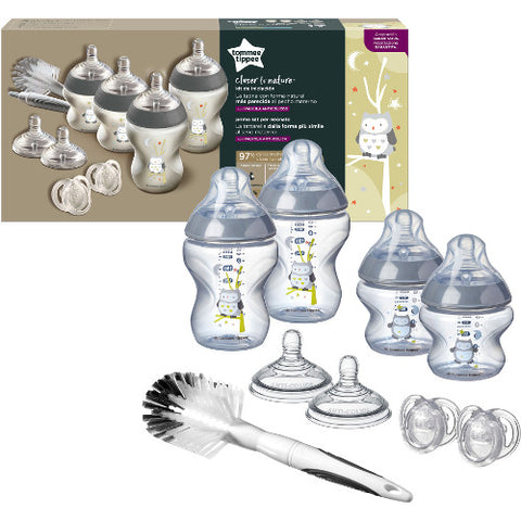 Tommee Tippee - Kit Biberoane Nou-Nascut Closer to Nature Bufnita 0luni+