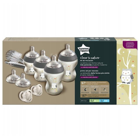 Tommee Tippee - Kit Biberoane Nou-Nascut Closer to Nature Bufnita 0luni+