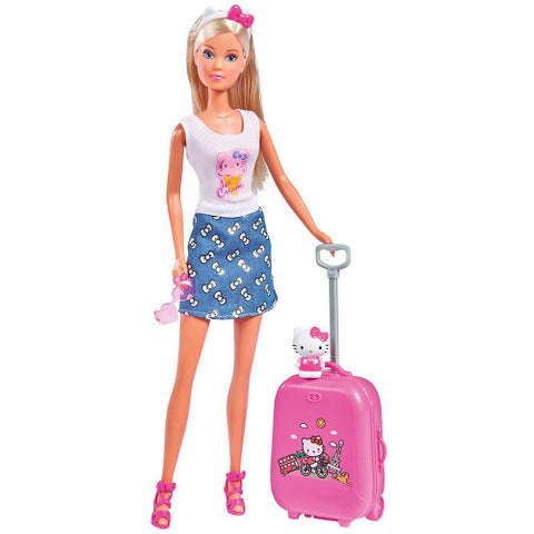 Simba - Papusa Steffi Love Hello Kitty Travel 29 cm cu Accesorii