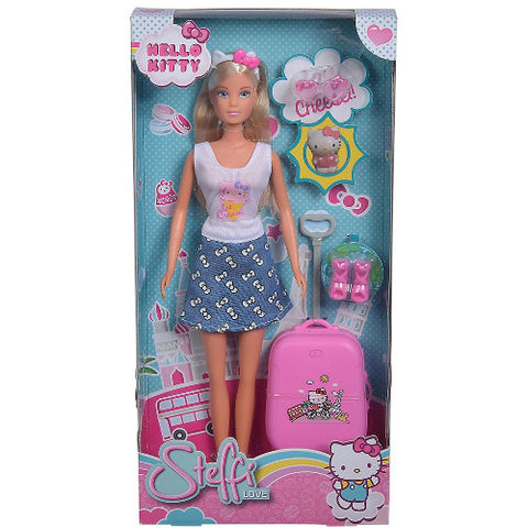Simba - Papusa Steffi Love Hello Kitty Travel 29 cm cu Accesorii