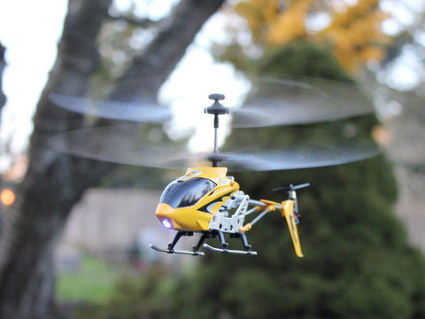 Elicopter de jucarie, Syma, S107G, cu telecomanda, sistem de stabilizare Gyro, 22 cm, Galben