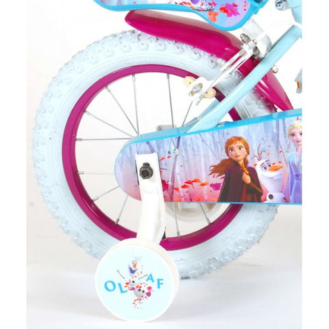 Volare - Bicicleta Frozen 14 Inch cu Roti Ajutatoare si 2 Frane de Mana