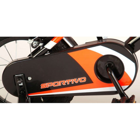 Volare - Bicicleta Sportivo Portocaliu 12 inch cu 2 Frane de Mana si Sticla Apa