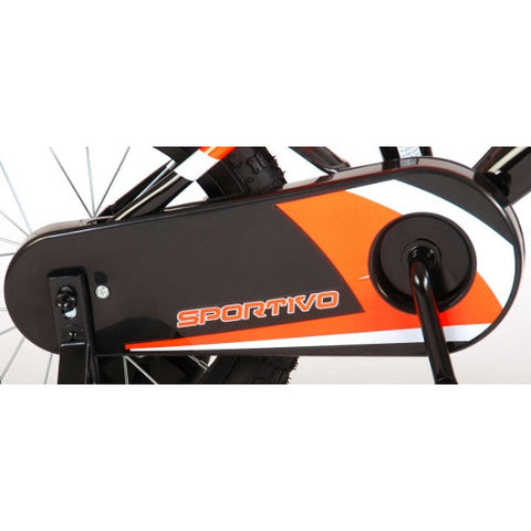 Volare - Bicicleta Sportivo Portocaliu 14 inch cu Frane de Mana si Sticla Apa