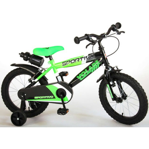 Volarre - Bicicleta Sportivo Verde 16 inch cu 2 Frane de Mana si Sticla Apa