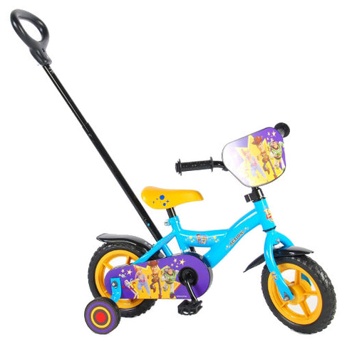 Volare - Bicicleta 10 Inch Toy Story 4 cu Maner Parental si Roti Ajutatoare