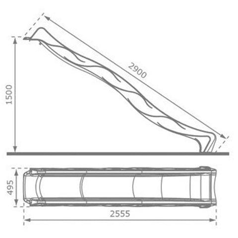 KBT - Tobogan HDPE S Line cu Duza pentru Apa 2.9 m Mov