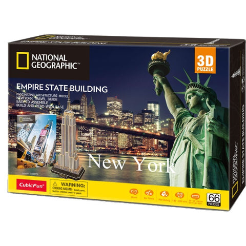 CubicFun - Puzzle 3D cu Brosura Empire State Building 66 Piese