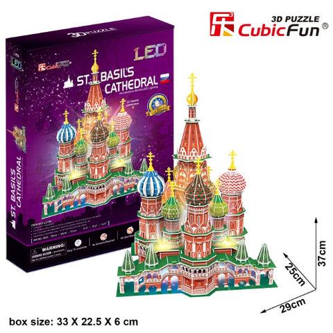 CubicFun - Puzzle 3D LED - Catedrala St. Basil, 224 Piese