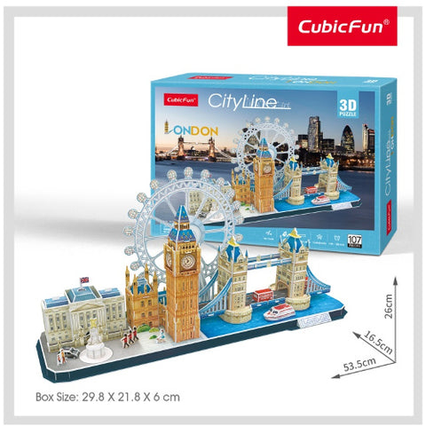 CubicFun - Puzzle 3D - Londra, 107 Piese